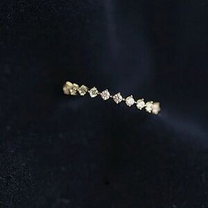 Sterling Silver 14k Gold Plated Zirconia Stack Ring